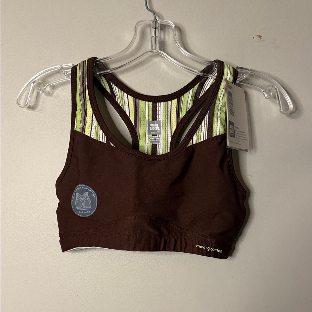 Moving Comfort Brown and Green Sports Bra